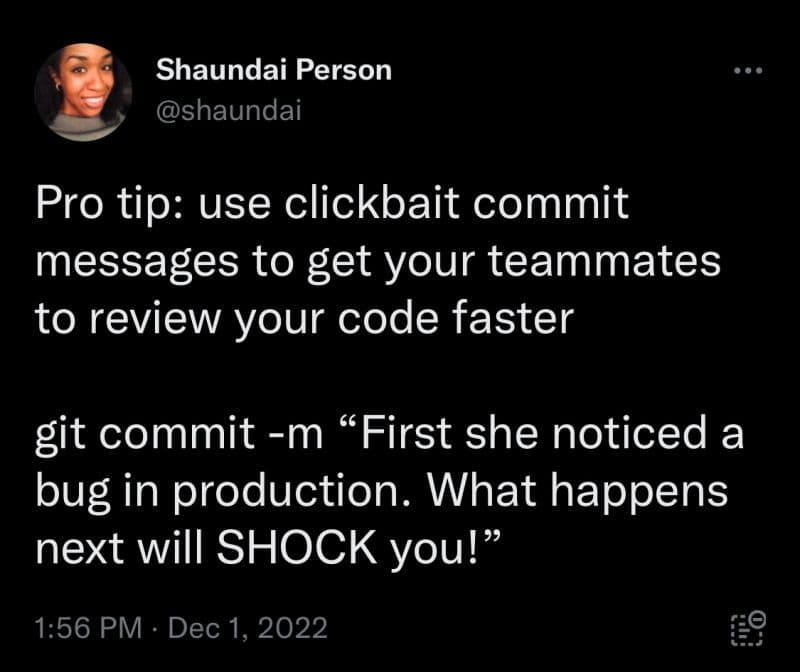 #git #pro #tip

Thanks Shaundai Person
